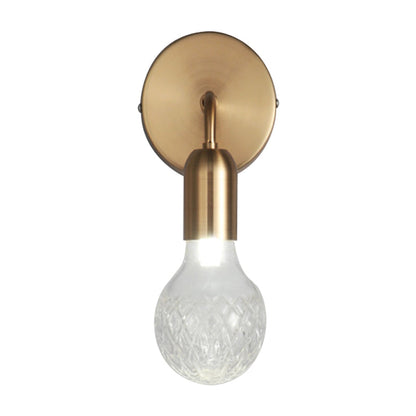 Vivolux | Druppelvormige Zithoekwandlamp Vintage Textuur Wit/Doorzichtig Ruitglas 1-Lamp Gouden Wandverlichtingsidee