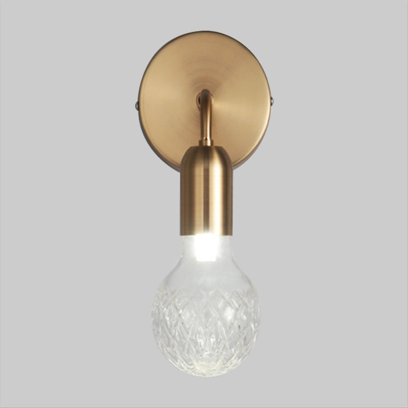 Vivolux | Druppelvormige Zithoekwandlamp Vintage Textuur Wit/Doorzichtig Ruitglas 1-Lamp Gouden Wandverlichtingsidee