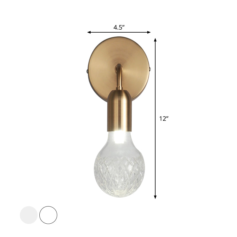 Vivolux | Druppelvormige Zithoekwandlamp Vintage Textuur Wit/Doorzichtig Ruitglas 1-Lamp Gouden Wandverlichtingsidee