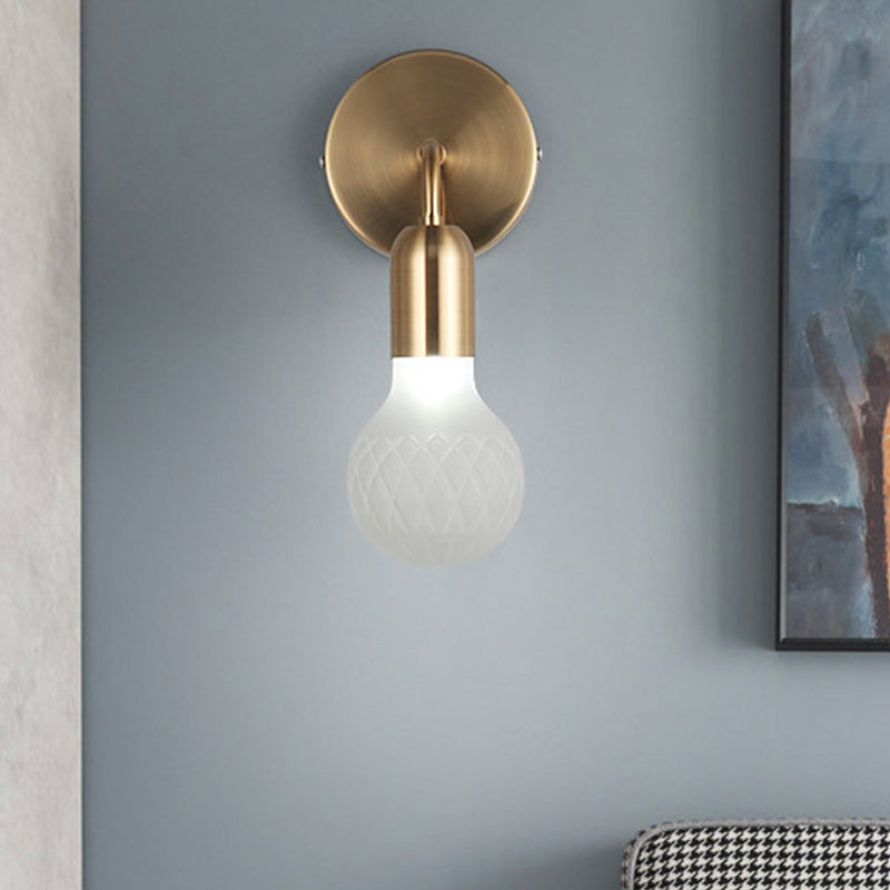 Vivolux | Druppelvormige Zithoekwandlamp Vintage Textuur Wit/Doorzichtig Ruitglas 1-Lamp Gouden Wandverlichtingsidee