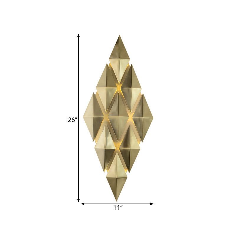 Vivolux | 7"/11" W Rauten Metall Wandleuchte im kolonialen Stil 9/4-Licht Goldene Wandmontierte Leuchte