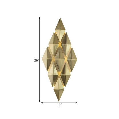 Vivolux | 7"/11" W Rauten Metall Wandleuchte im kolonialen Stil 9/4-Licht Goldene Wandmontierte Leuchte