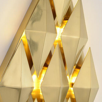 Vivolux | 7"/11" W Rauten Metall Wandleuchte im kolonialen Stil 9/4-Licht Goldene Wandmontierte Leuchte