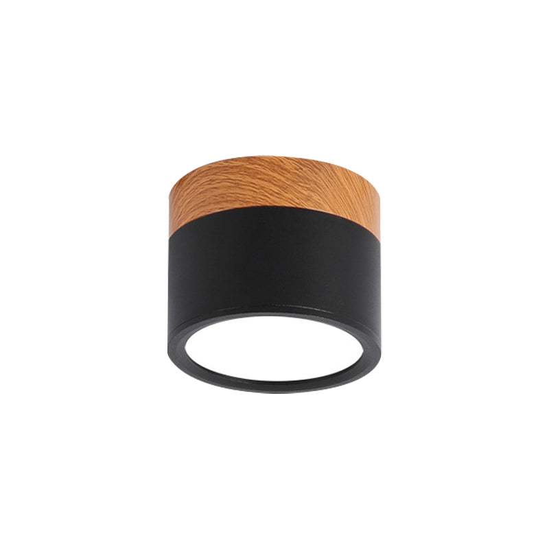 Vivolux | Moderne Macaron Deckenleuchte – Kompakte Metall/Holz Flush Mount Beleuchtung für Küche und Bar in Gelb, Blau und Schwarz