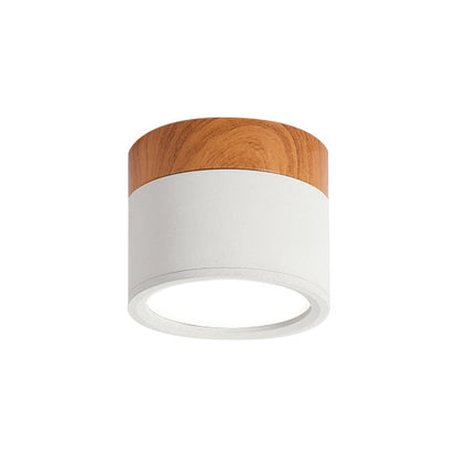 Vivolux | Moderne Macaron Deckenleuchte – Kompakte Metall/Holz Flush Mount Beleuchtung für Küche und Bar in Gelb, Blau und Schwarz