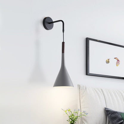 Vivolux | Trichter/Klok/Hirsch Wandleuchte Nordic Eisen Einfach Grau Wandmontierte Beleuchtungseinrichtung in Warm/Weiß Licht für Schlafzimmer