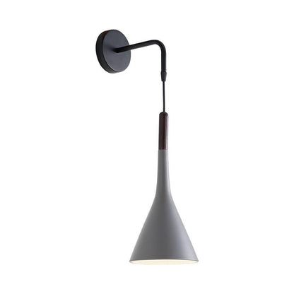 Vivolux | Trichter/Klok/Hirsch Wandleuchte Nordic Eisen Einfach Grau Wandmontierte Beleuchtungseinrichtung in Warm/Weiß Licht für Schlafzimmer