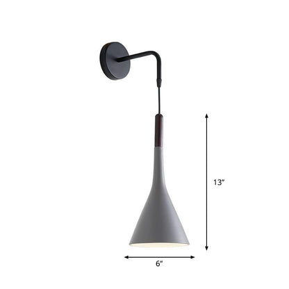 Vivolux | Trichter/Klok/Hirsch Wandleuchte Nordic Eisen Einfach Grau Wandmontierte Beleuchtungseinrichtung in Warm/Weiß Licht für Schlafzimmer