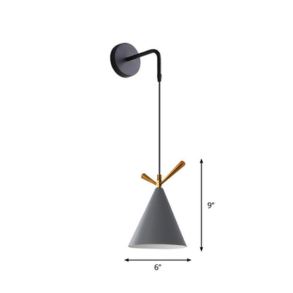 Vivolux | Trichter/Klok/Hirsch Wandleuchte Nordic Eisen Einfach Grau Wandmontierte Beleuchtungseinrichtung in Warm/Weiß Licht für Schlafzimmer