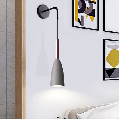 Vivolux | Trichter/Klok/Hirsch Wandleuchte Nordic Eisen Einfach Grau Wandmontierte Beleuchtungseinrichtung in Warm/Weiß Licht für Schlafzimmer