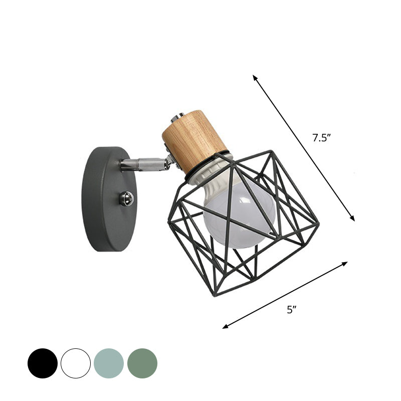 Vivolux | Polygon Cage/Antler Nachttischwandlampe Metallic 1 Kopf Nordic Verstellbare Wandleuchte in Schwarz/Blau/Weiß