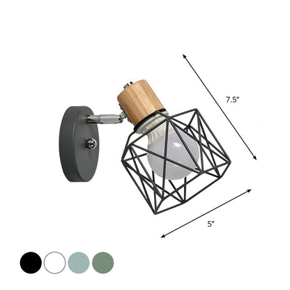 Vivolux | Polygon Cage/Antler Nachttischwandlampe Metallic 1 Kopf Nordic Verstellbare Wandleuchte in Schwarz/Blau/Weiß
