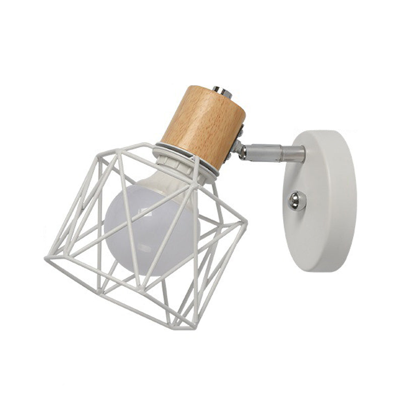 Vivolux | Polygon Cage/Antler Nachttischwandlampe Metallic 1 Kopf Nordic Verstellbare Wandleuchte in Schwarz/Blau/Weiß