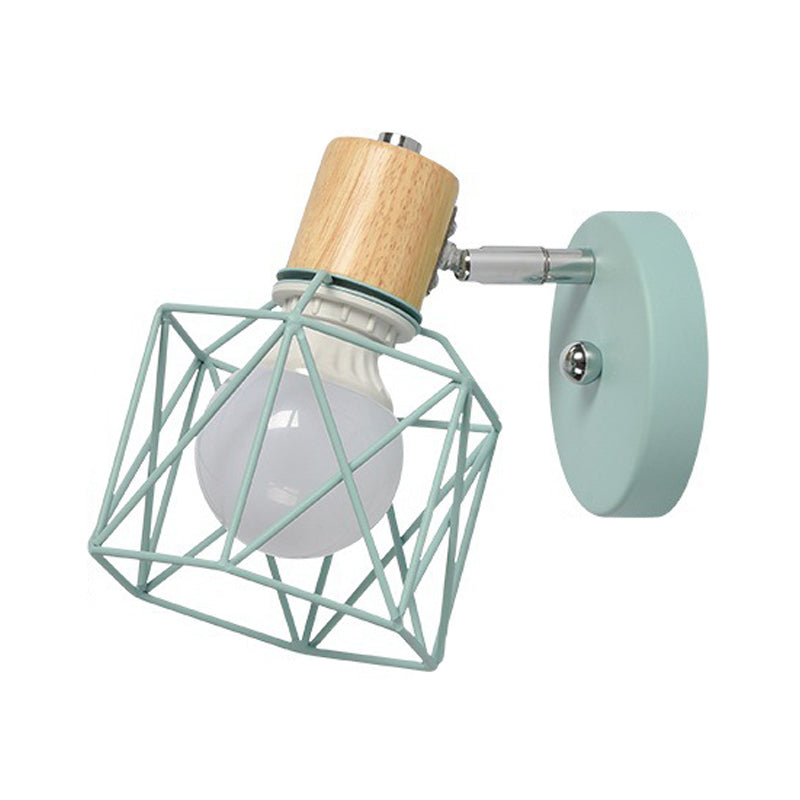 Vivolux | Polygon Cage/Antler Nachttischwandlampe Metallic 1 Kopf Nordic Verstellbare Wandleuchte in Schwarz/Blau/Weiß