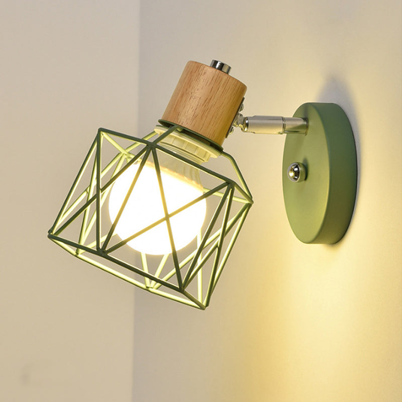 Vivolux | Polygon Cage/Antler Nachttischwandlampe Metallic 1 Kopf Nordic Verstellbare Wandleuchte in Schwarz/Blau/Weiß