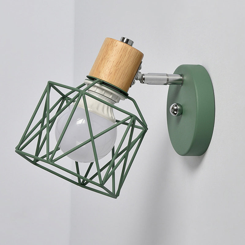 Vivolux | Polygon Cage/Antler Nachttischwandlampe Metallic 1 Kopf Nordic Verstellbare Wandleuchte in Schwarz/Blau/Weiß