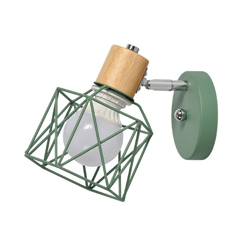 Vivolux | Polygon Cage/Antler Nachttischwandlampe Metallic 1 Kopf Nordic Verstellbare Wandleuchte in Schwarz/Blau/Weiß
