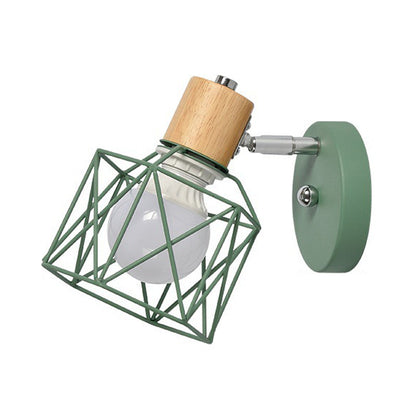 Vivolux | Polygon Cage/Antler Nachttischwandlampe Metallic 1 Kopf Nordic Verstellbare Wandleuchte in Schwarz/Blau/Weiß