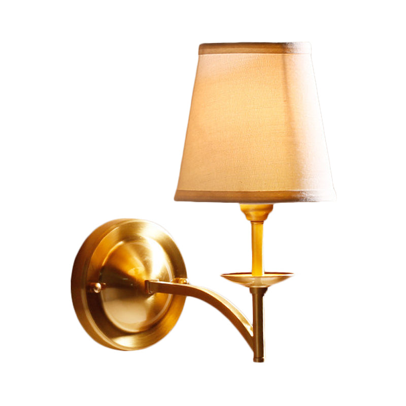 Vivolux | Tapered Shade Study Room Wandlampe Metall Stoff Ein Licht Elegante Wandlampe in Gold