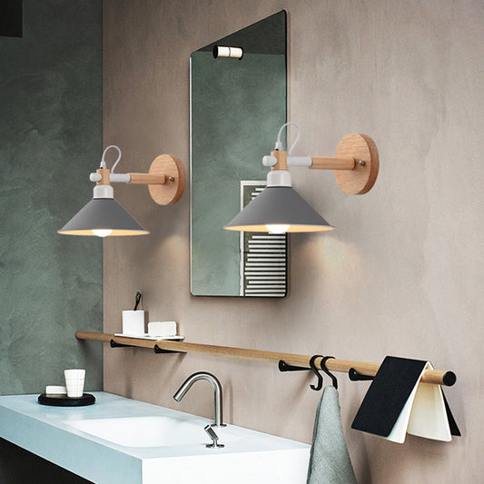 Vivolux | Macaroon Pyramide Vorm Wandlamp Metaal en Hout 1 Licht Wandlamp voor Eetkamer