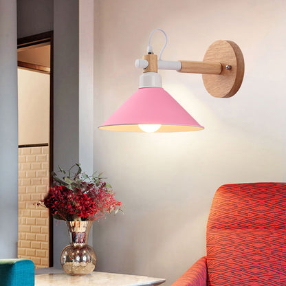 Vivolux | Macaroon Pyramide Vorm Wandlamp Metaal en Hout 1 Licht Wandlamp voor Eetkamer