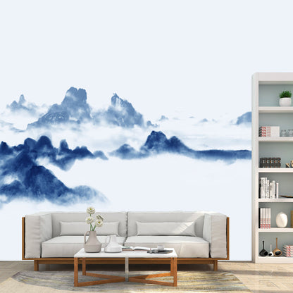 Vivolux | Riesen Natur Landschaft Wandbild Aufkleber Blau Vlies Wandkunst für Heimdekoration, Personalisierte