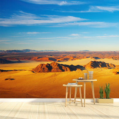 Vivolux | Fotografie Barren Land Muurbehang voor Woonkamer, Geel-Blauw, Op Maat Gemaakt