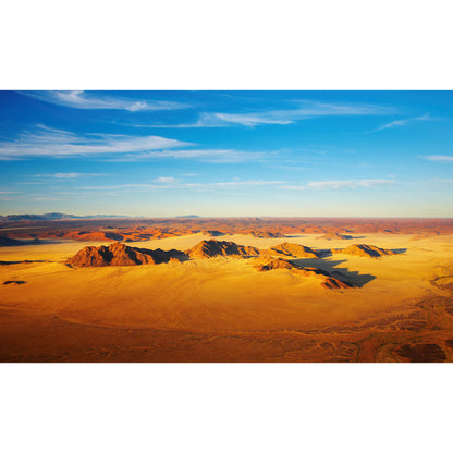 Vivolux | Fotografie Barren Land Muurbehang voor Woonkamer, Geel-Blauw, Op Maat Gemaakt