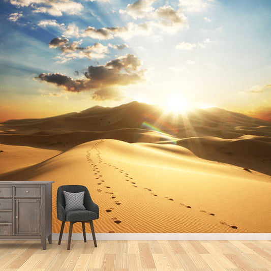 Vivolux | Wilderness mit Fußabdruck Wandmural Modern Schön Wild Landschaft Wanddeko in Gelb