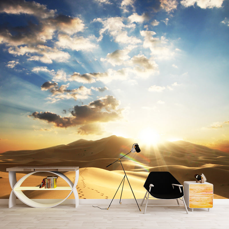 Vivolux | Wilderness mit Fußabdruck Wandmural Modern Schön Wild Landschaft Wanddeko in Gelb