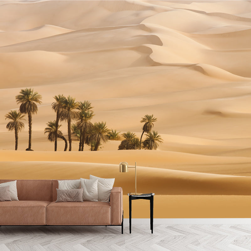 Vivolux | Grote Woestijnpalmboom Wanddekoration Gelb Non-Woven Stoff Wanddeko, Wasserdicht, Maßanfertigung