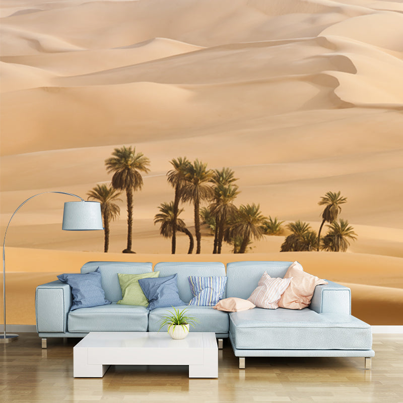 Vivolux | Grote Woestijnpalmboom Wanddekoration Gelb Non-Woven Stoff Wanddeko, Wasserdicht, Maßanfertigung