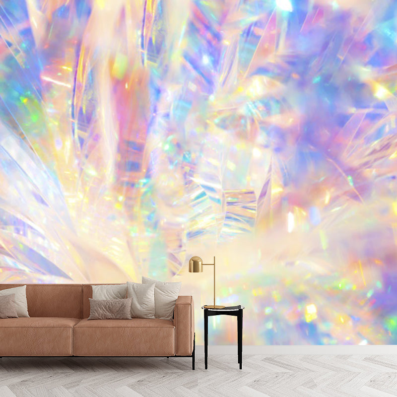 Vivolux | Huge holographic pattern wall house yellow non-woven wall decoration for home decor, personalized