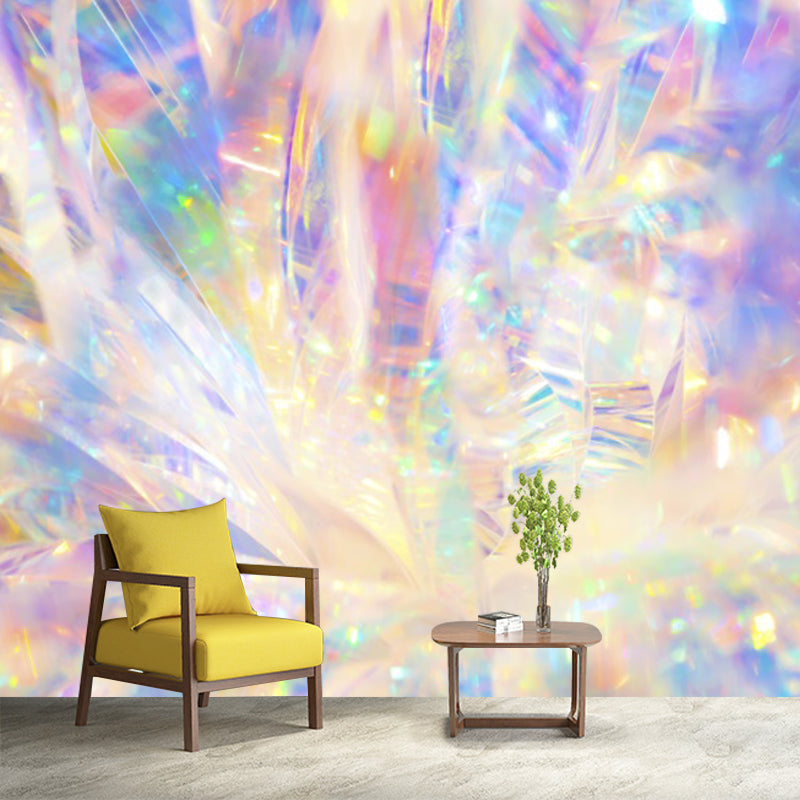 Vivolux | Huge holographic pattern wall house yellow non-woven wall decoration for home decor, personalized