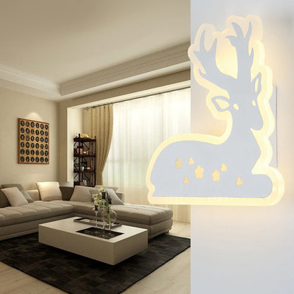 Vivolux | Corridor Trap Sika Hert Wandlamp Acryl Dier Witte Afwerking Sconcelicht