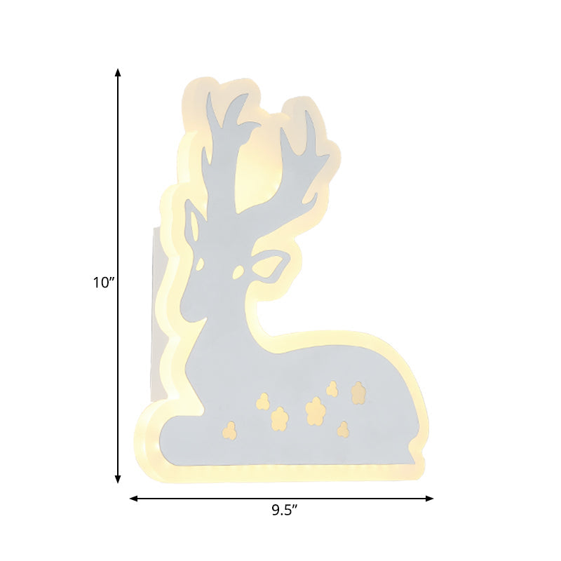 Vivolux | Corridor Trap Sika Hert Wandlamp Acryl Dier Witte Afwerking Sconcelicht