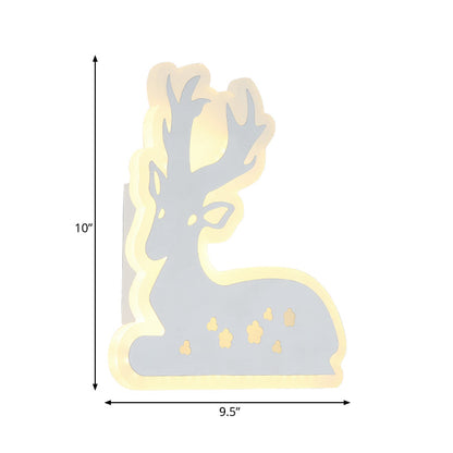 Vivolux | Corridor Trap Sika Hert Wandlamp Acryl Dier Witte Afwerking Sconcelicht