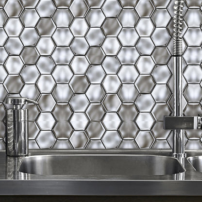 Vivolux | Stick On 3D Hexagon Wallpaper Panel Set Contemporary PVC Wandbekleding, 12,2 vierkante voet