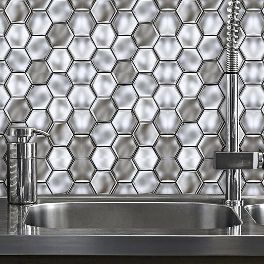 Vivolux | Stick On 3D Hexagon Wallpaper Panel Set Contemporary PVC Wandbekleding, 12,2 vierkante voet