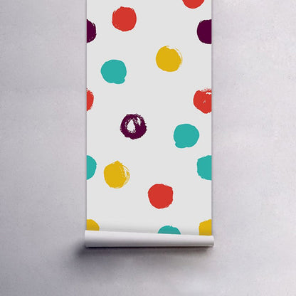 Vivolux | Kinderkunst Gepunkte Tapetenpaneel Rot-Blau-Gelb Pickup-Sticks Wanddeko für Kinderzimmer