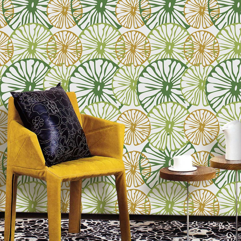 Vivolux | Cottage Lemon Slice Tapetenelemente Pastellfarbe Selbstklebende Wandkunst für das Wohnzimmer