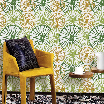 Vivolux | Cottage Lemon Slice Tapetenelemente Pastellfarbe Selbstklebende Wandkunst für das Wohnzimmer