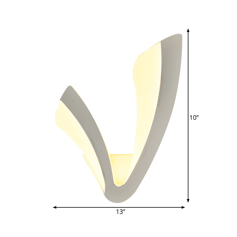 Vivolux | Einfacher Stil hornförmige Wandlampe Acryl Weiß LED Wandleuchte für Wohnzimmer