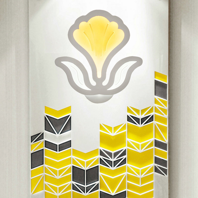 Vivolux | Weißer Blumen LED-Wandlicht Moderner Stil Acryl-Wandleuchte für das Kinderzimmer