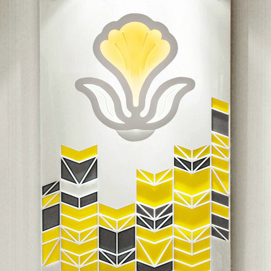 Vivolux | Weißer Blumen LED-Wandlicht Moderner Stil Acryl-Wandleuchte für das Kinderzimmer