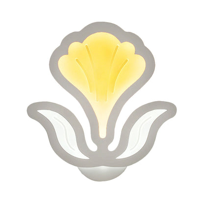 Vivolux | Weißer Blumen LED-Wandlicht Moderner Stil Acryl-Wandleuchte für das Kinderzimmer
