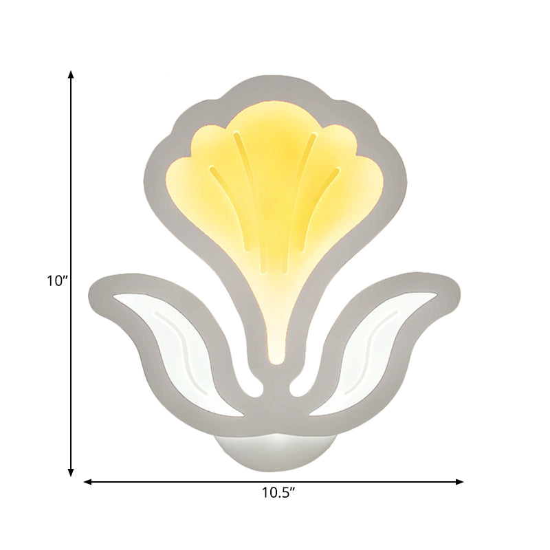 Vivolux | Weißer Blumen LED-Wandlicht Moderner Stil Acryl-Wandleuchte für das Kinderzimmer