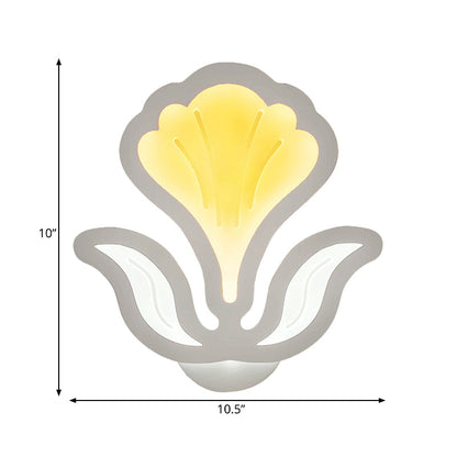 Vivolux | Weißer Blumen LED-Wandlicht Moderner Stil Acryl-Wandleuchte für das Kinderzimmer