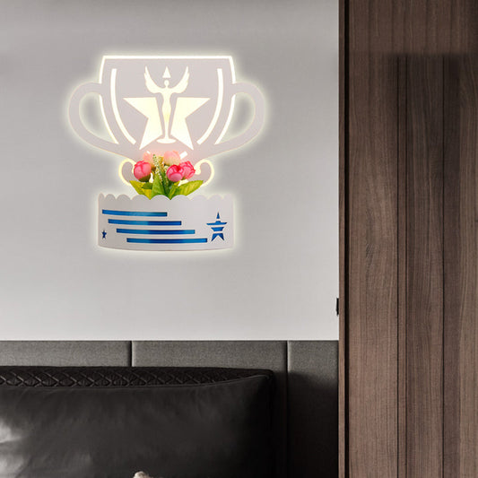 Vivolux | Slimme LED-Wandleuchte mit Regal Dekorative Acryl-Wandleuchte in Weiß für Erwachsene Schlafzimmer