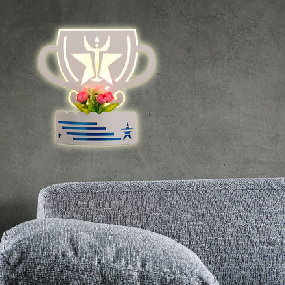 Vivolux | Slimme LED-Wandleuchte mit Regal Dekorative Acryl-Wandleuchte in Weiß für Erwachsene Schlafzimmer